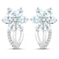 1.54 Carat Genuine Aquamarine and White Topaz .925 Sterling Silver Earrings