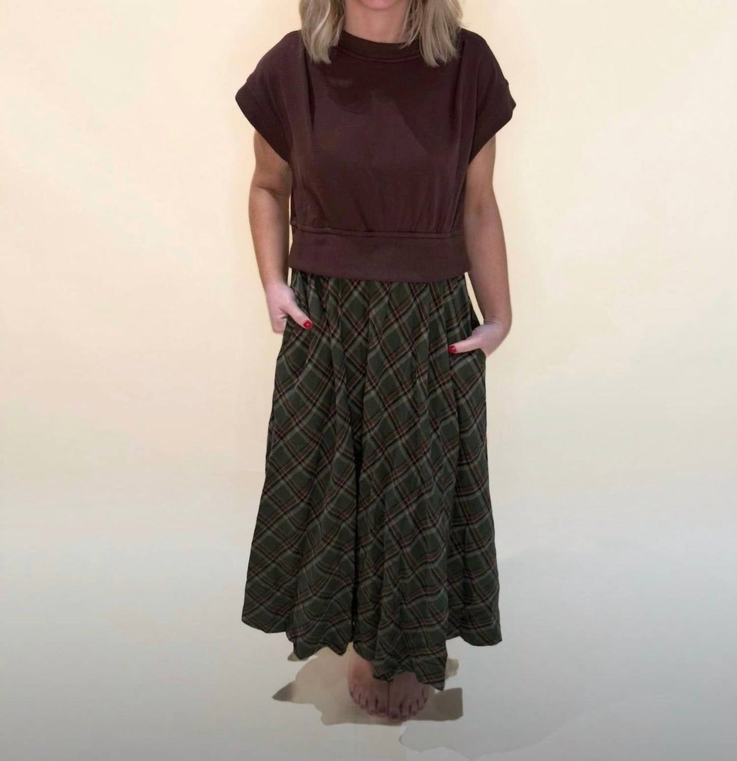 &Merci - Gracyn Mixed Media Midi Dress
