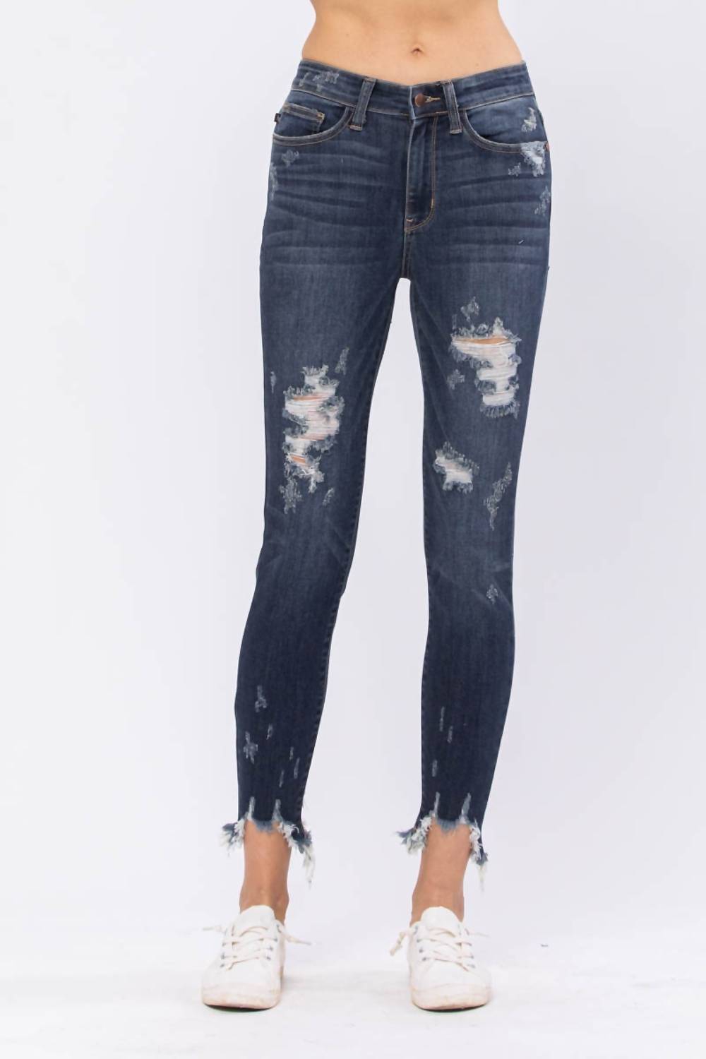judy-blue-destroyed-hem-skinny-jeans