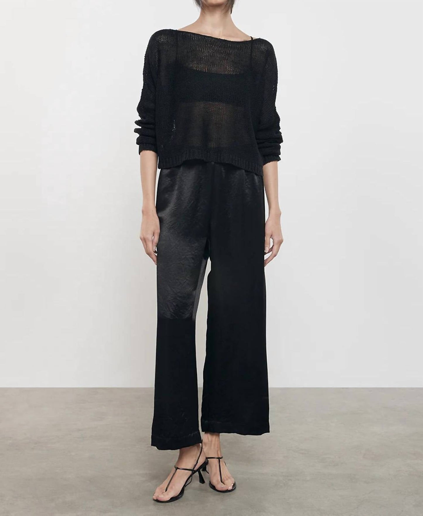 Enza Costa - Linen Open Knit Bateau Sweater