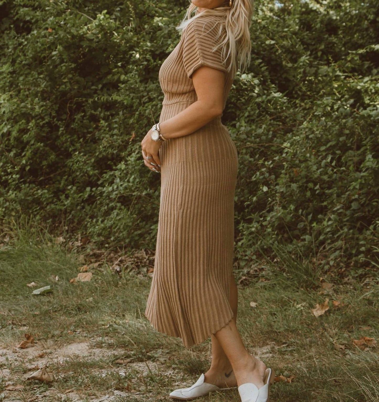 Able - Asymmetrical Sweater Midi Dress