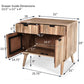 Stylish Style 2 Drawer 2 Door Cabinet, Mango Wood - Natural
