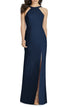 dessy-collection-cutaway-shoulder-crepe-column-gown-in-midnight-size-14