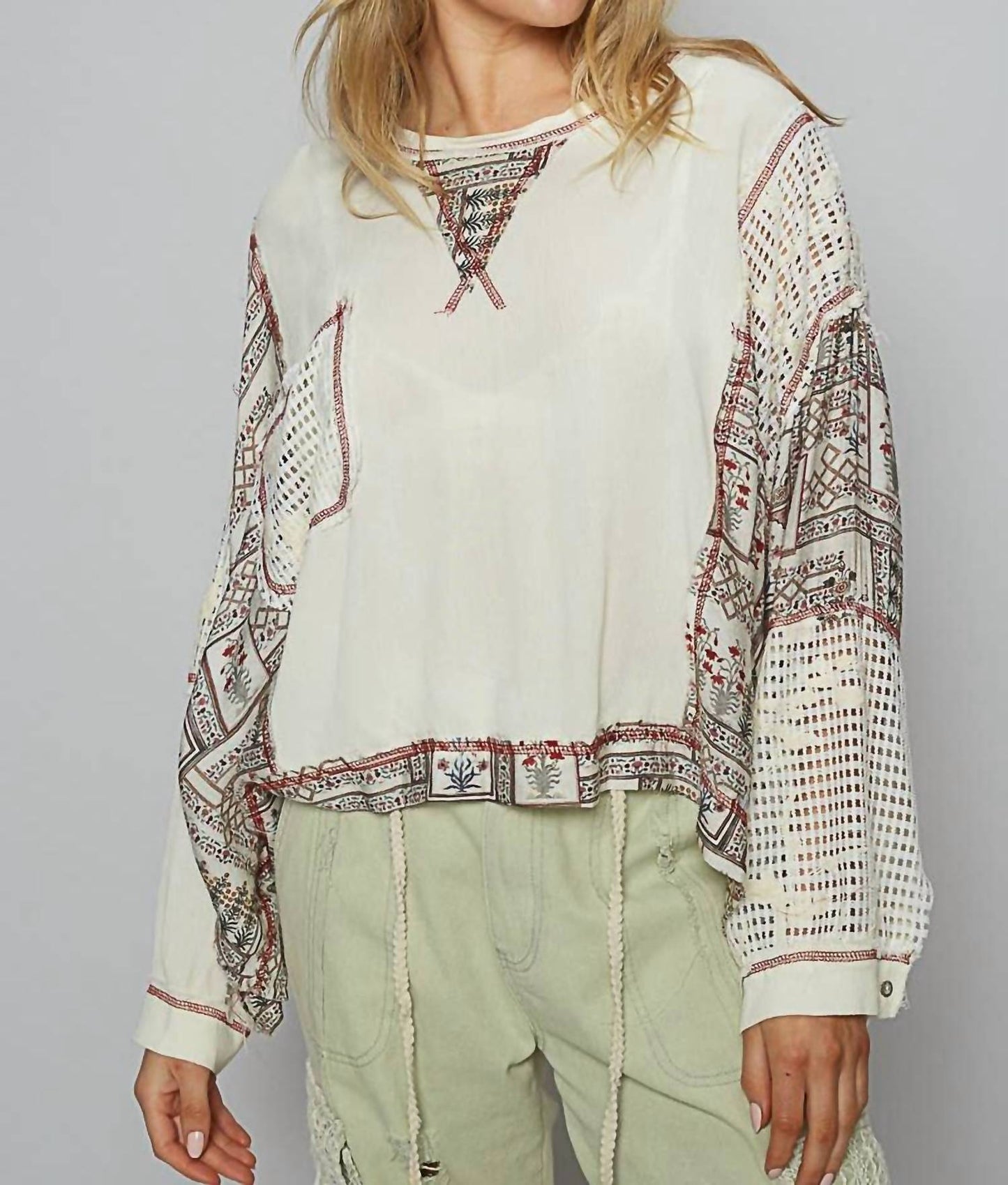 Pol - Floral Contrast Top
