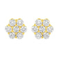14K Yellow Gold 1.0 Cttw Diamond Flower Earring (J-K Color, I1-I2 Clarity)