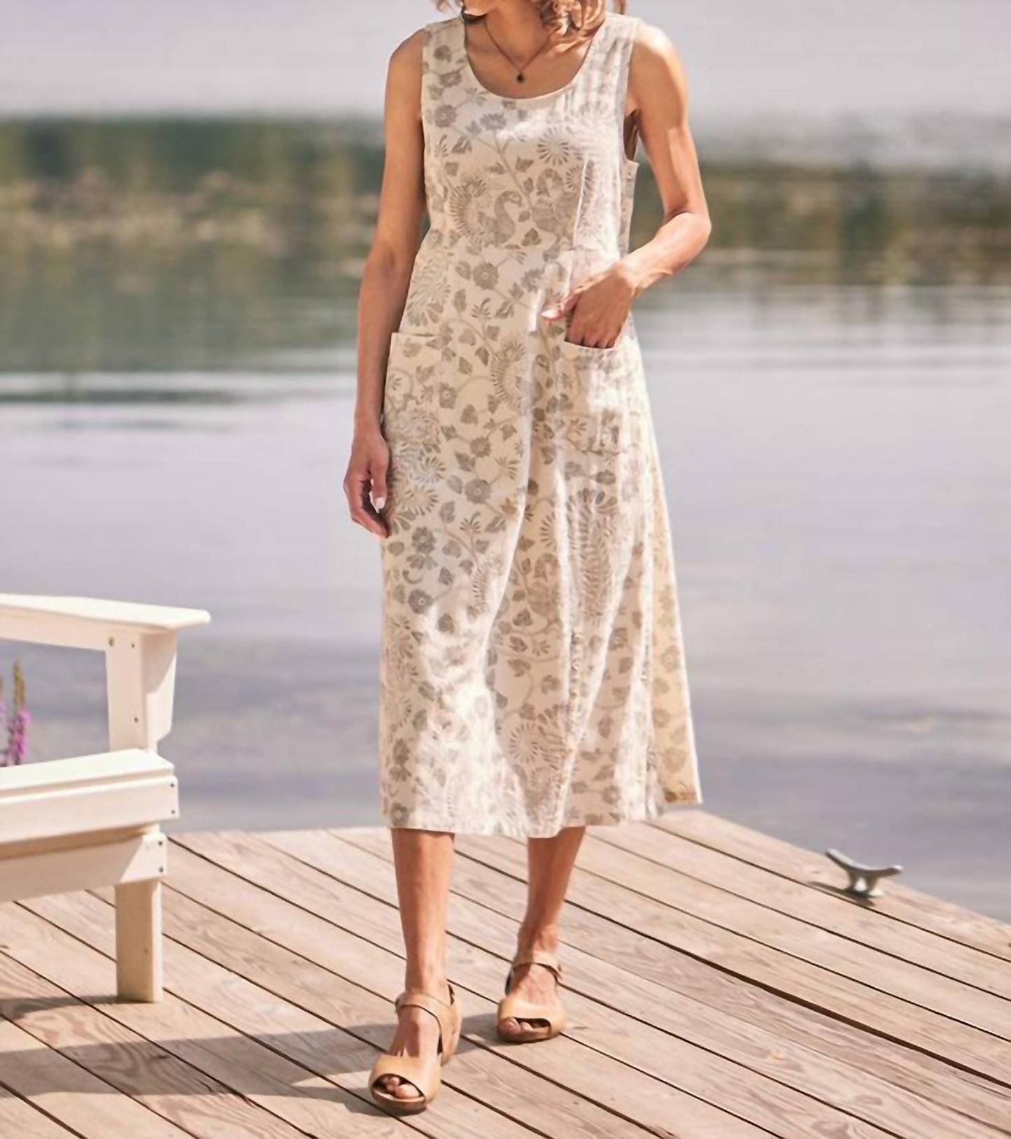April Cornell - Dancing Peacock Porch Midi Dress