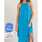 Hyfve - Halter Neck Asymmetrical Midi Dress
