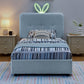 Twin Size Kids Upholstered Bed with Oversized Rabbit Ear Headboard