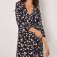 Apricot - Leaf Print Wrap Maxi Dress
