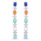4.40 Carat Genuine Multi Stone .925 Sterling Silver Earrings