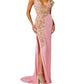 Rachel Allan - Beaded Tulle Deep V-neckline Prom Dress