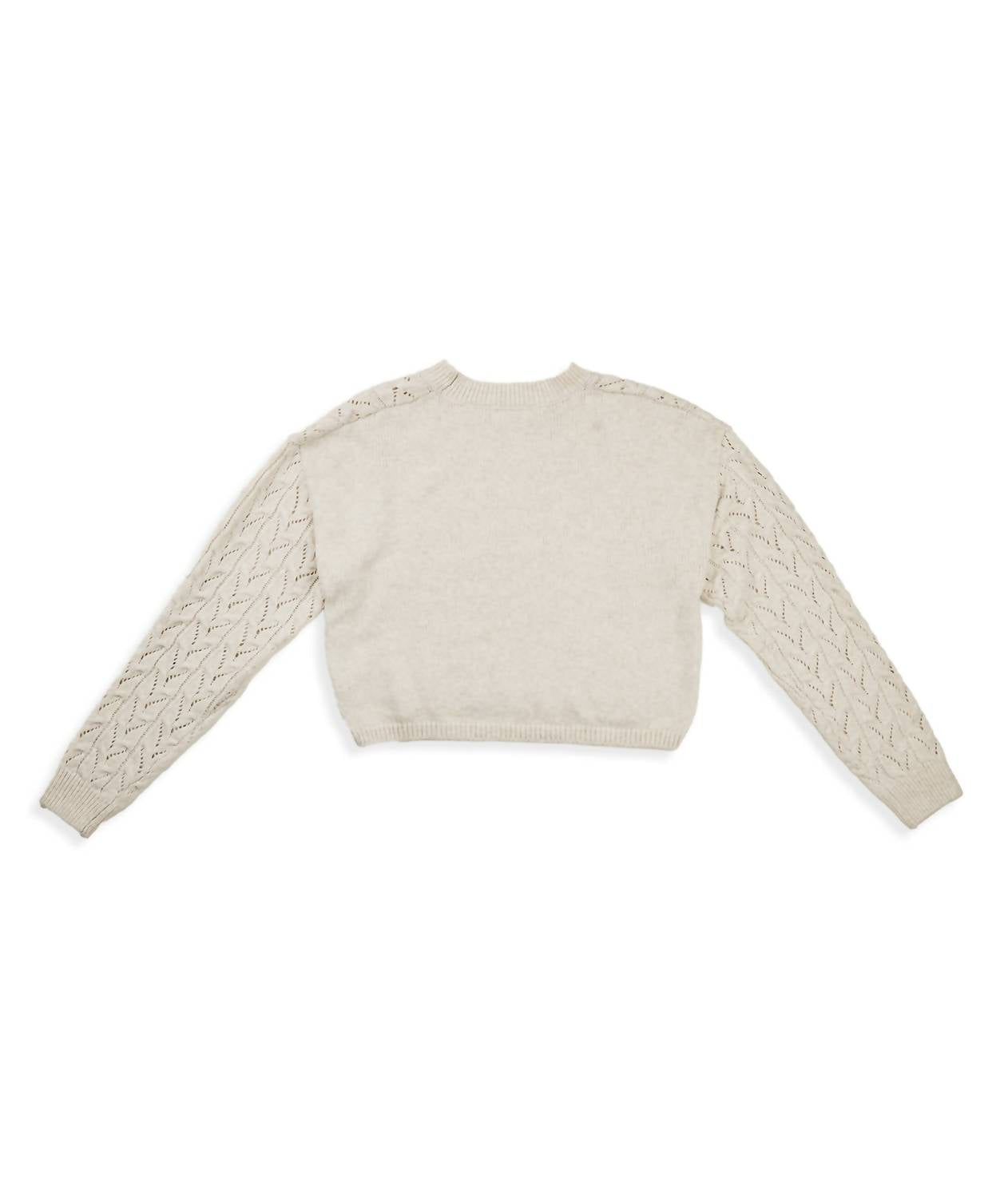 8Apart - Junior Women's Ada Cable Crew Sweater