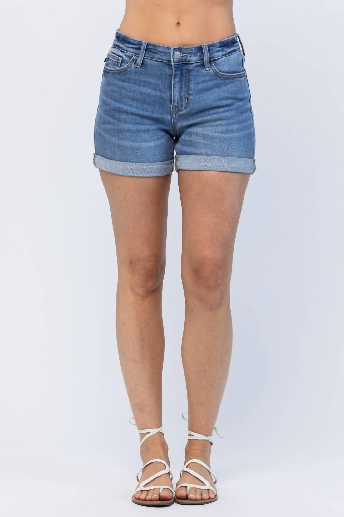 Judy Blue - Mid Rise Cuffed Shorts
