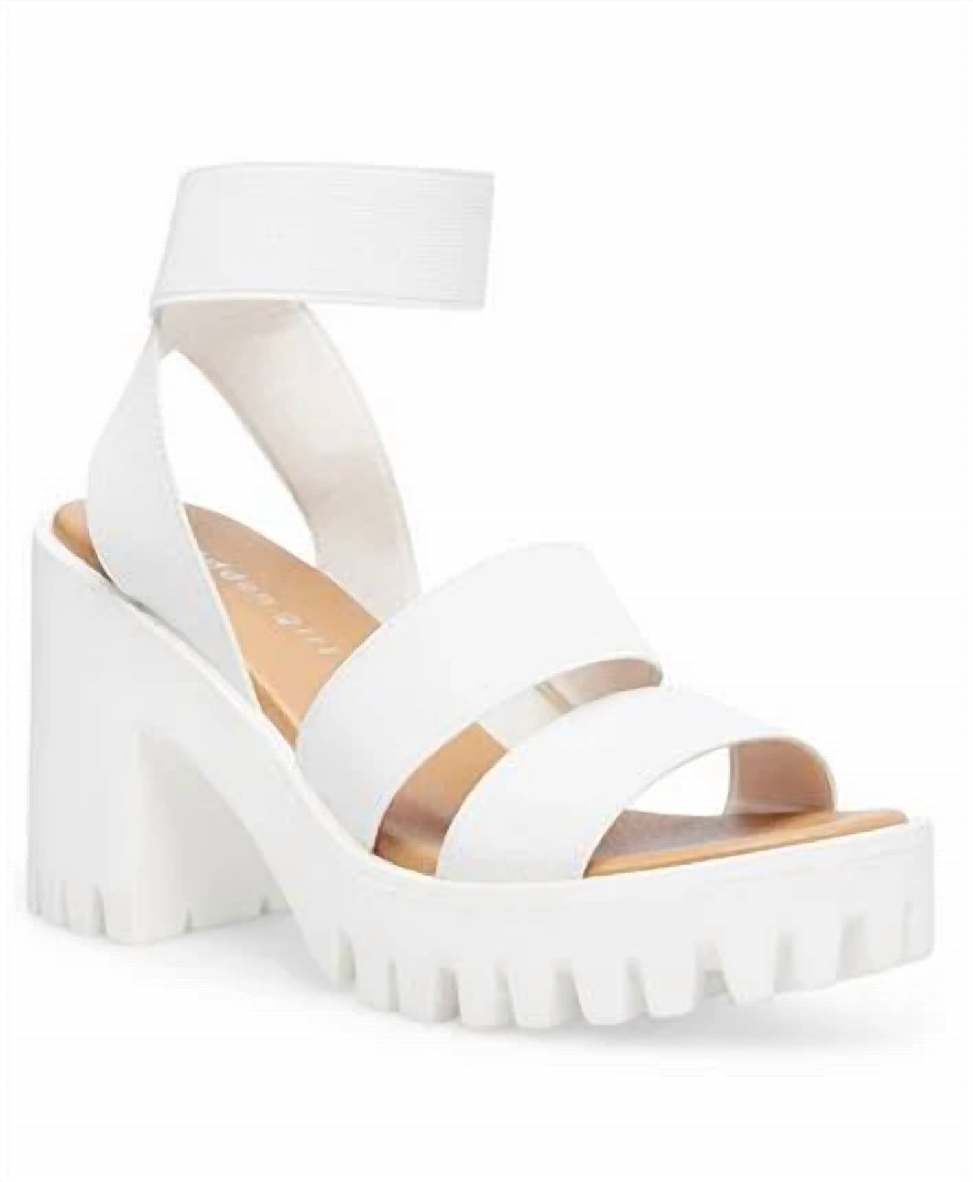 Madden Girl - Women's Elastic Lug Sole Ankle Strap Sandals