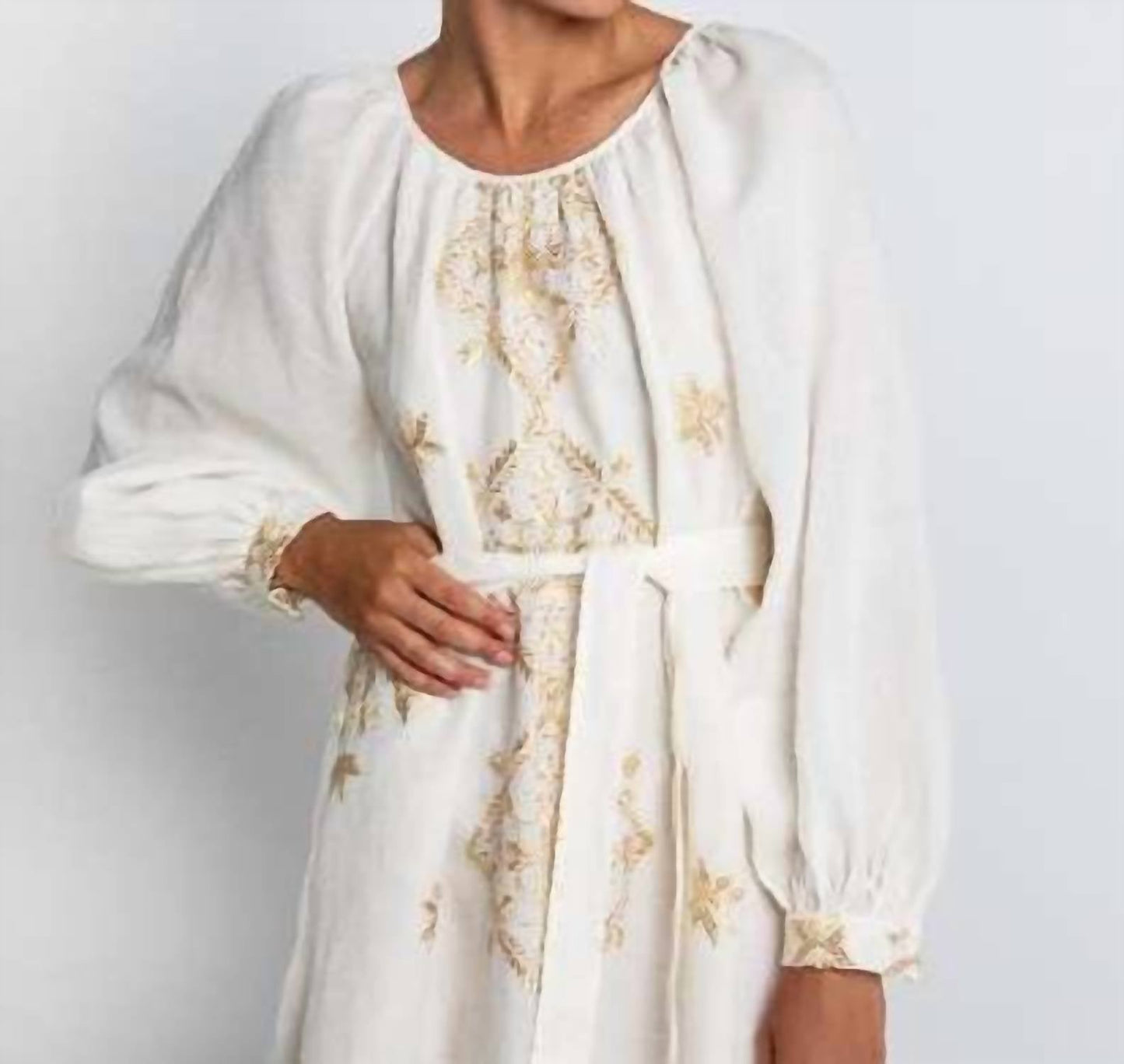 Greek Archaic Kori - Lefkada Midi Dress With Belt