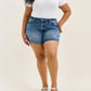 Judy Blue - High Waist Star Splatter Slim Denim Short