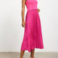 Skies Are Blue - Pleated Contrast Midi Dress