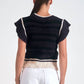 Elan - Cap Sleeve Crewneck Sweater