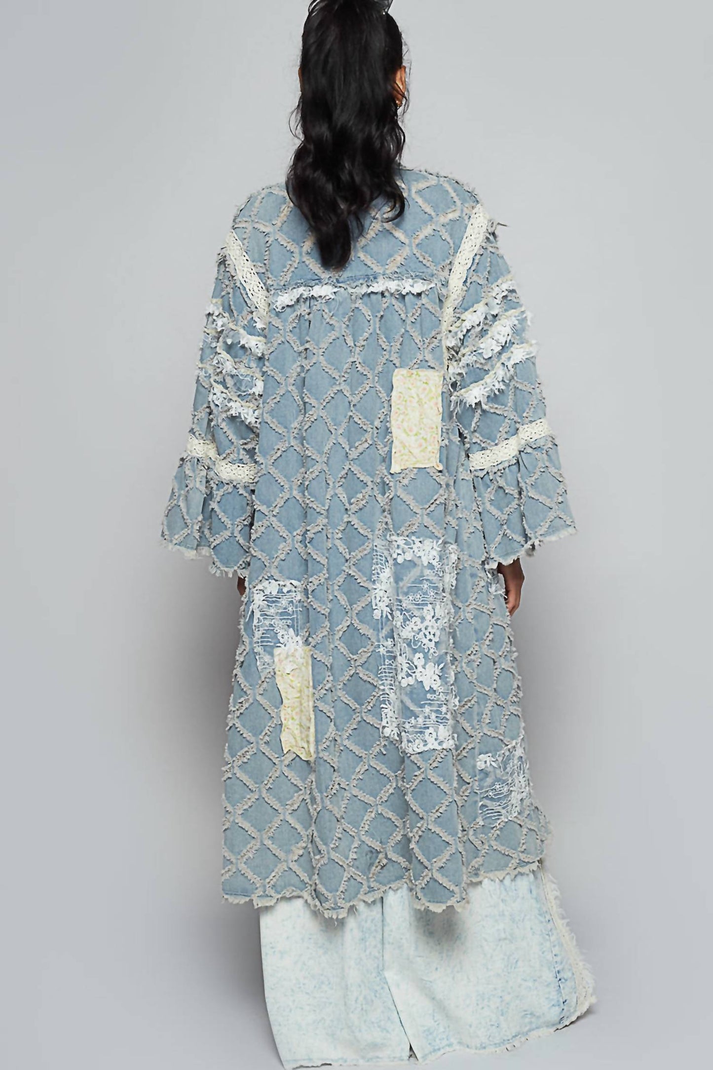 Pol - Lace Denim Patches Jacket