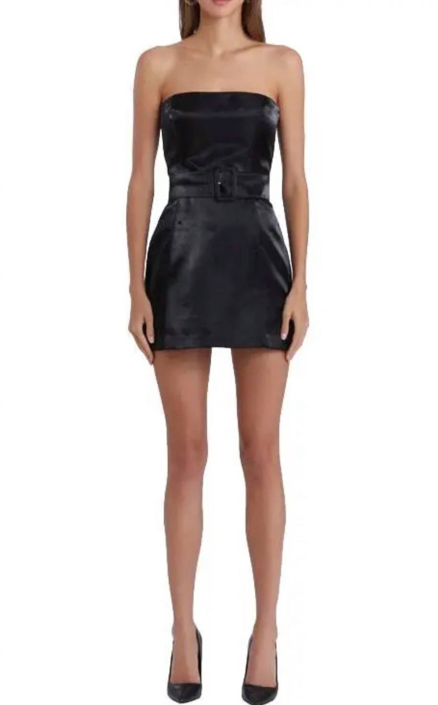 Amanda Uprichard - Fae Strapless Satin Mini Dress