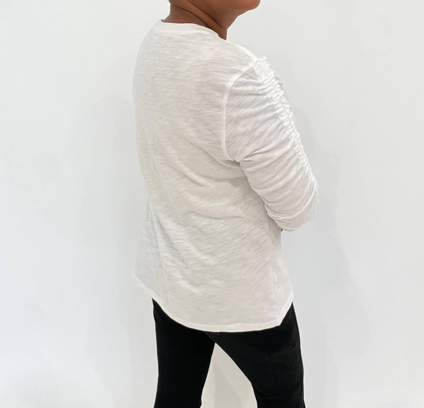 Elliott Lauren - Hannah Crew Neck Ruched Sleeve Tee
