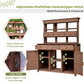 Topmax 65.7'' Tall Garden Potting Bench Table with Hutch