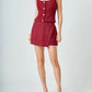 2.7 August Apparel - Holiday Chateau Tweed Mini Skirt