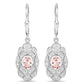 1.04 Carat Genuine Morganite and White Topaz .925 Sterling Silver Earrings