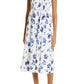 Admore Floral Print Smocked Organic Cotton Dress - Blue Tulip