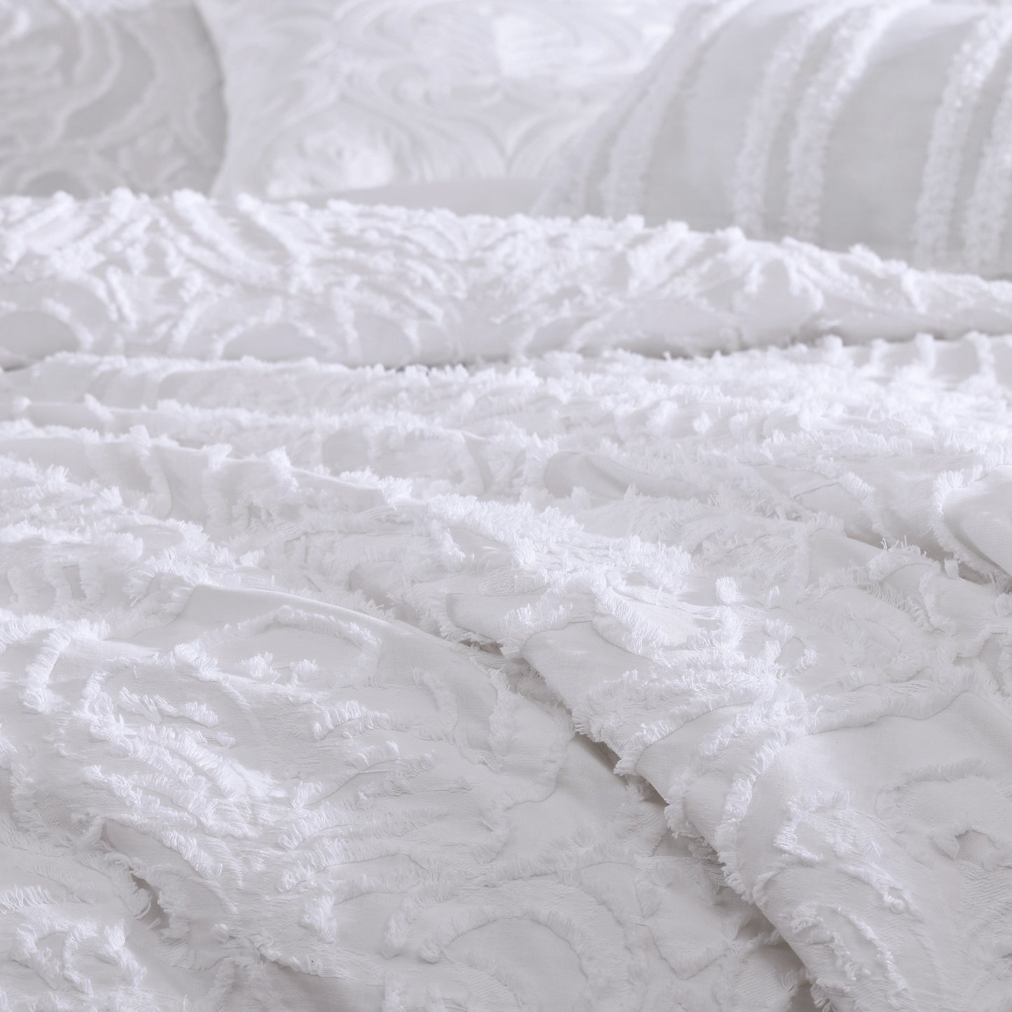 Rhapsody 6 Pc Cotton Clip Jacquard Bedding Ensemble