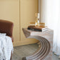 16.3x12.2x22.6 Modern Sculptural Arched Side Table with Faux Travertine Finish