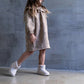 Omamimini - Girl's Terry Dress With Ruffled Yolk