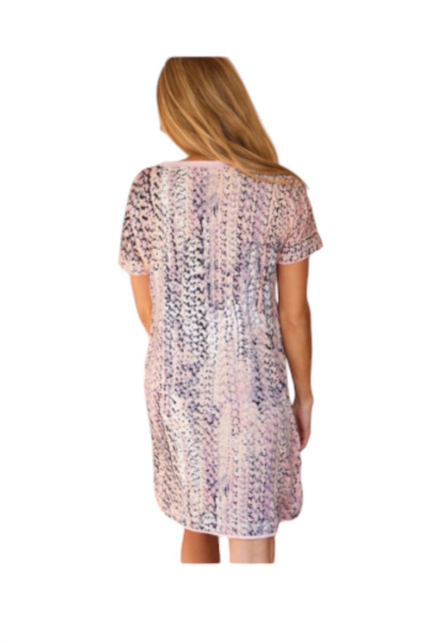 Ninexis - V-Neck Short Sleeve Sleepshirt