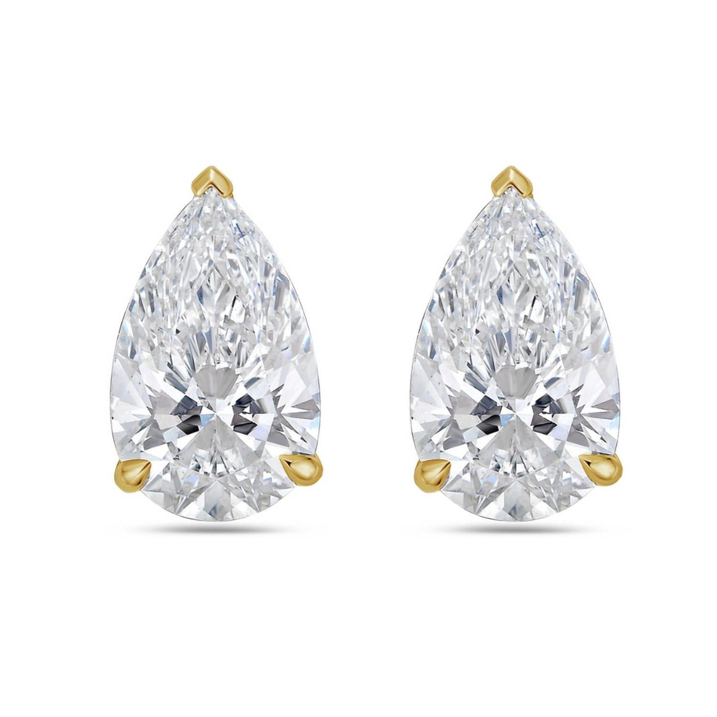 Diana M Jewels - 8.00 Cts Lab Grown Pear Cut Stud Earrings