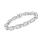 14K White Gold 5.0 Cttw Princess Cut Diamond Invisible Set Alternating Size D Shaped Links Tennis Bracelet (H-I Color, SI2-I1 Clarity) - 7â€