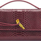 Bc Handbags - Women's Croc Embossed Leather Clutch Bag