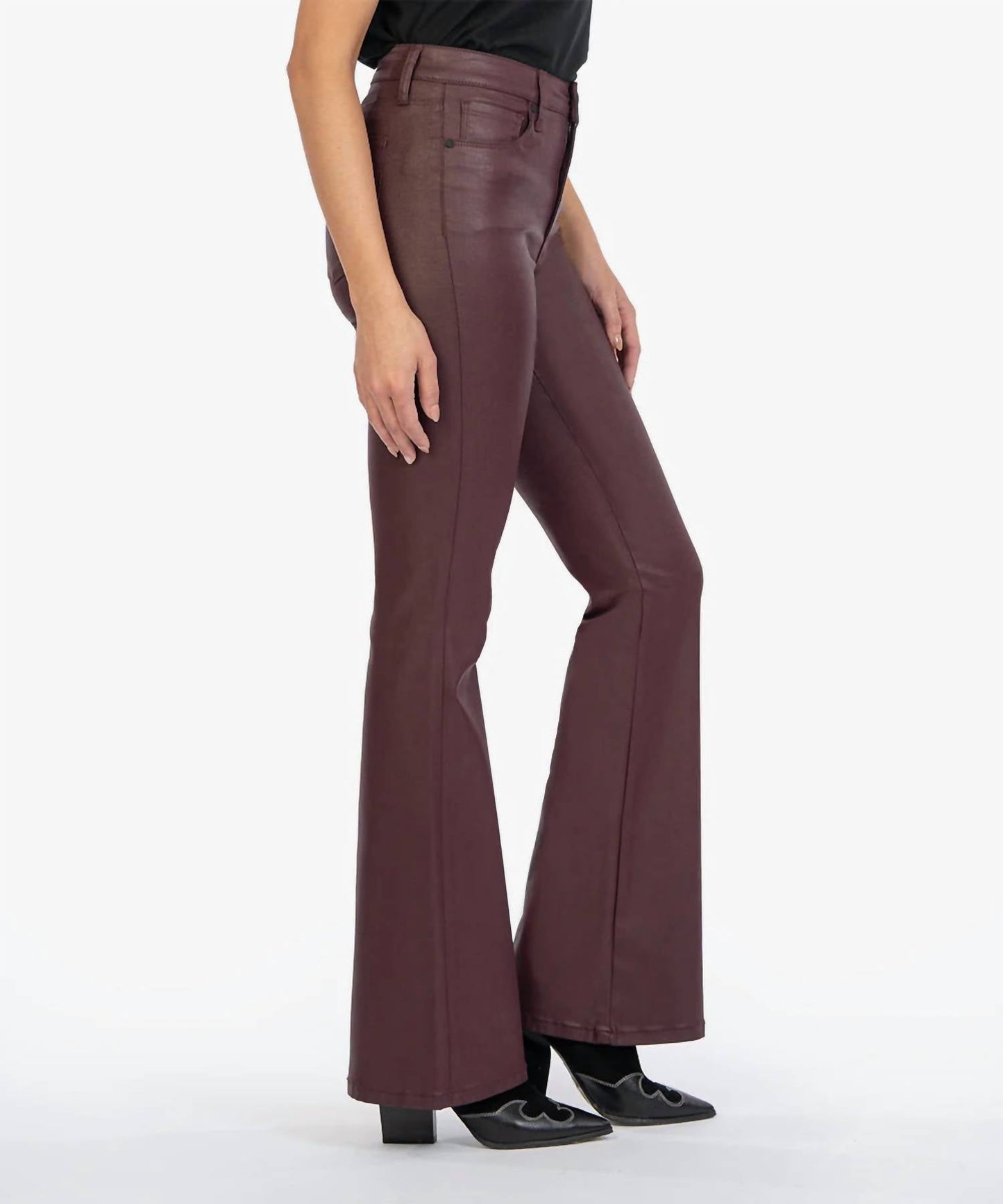 Kut From The Kloth - Ana Fab Ab Coated Flare Jeans