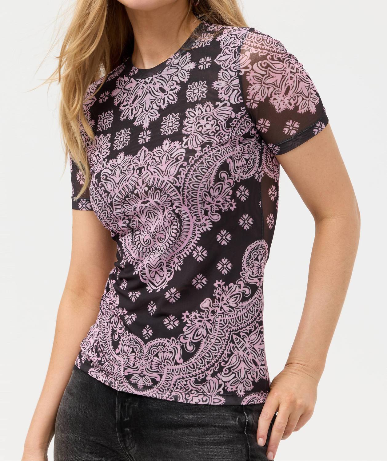 Johnny Was - ELEANOR SHORT SLEEVE MESH TEE