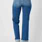 Judy Blue - High Waist Front Seam Detail & Cuffed Straight Jeans