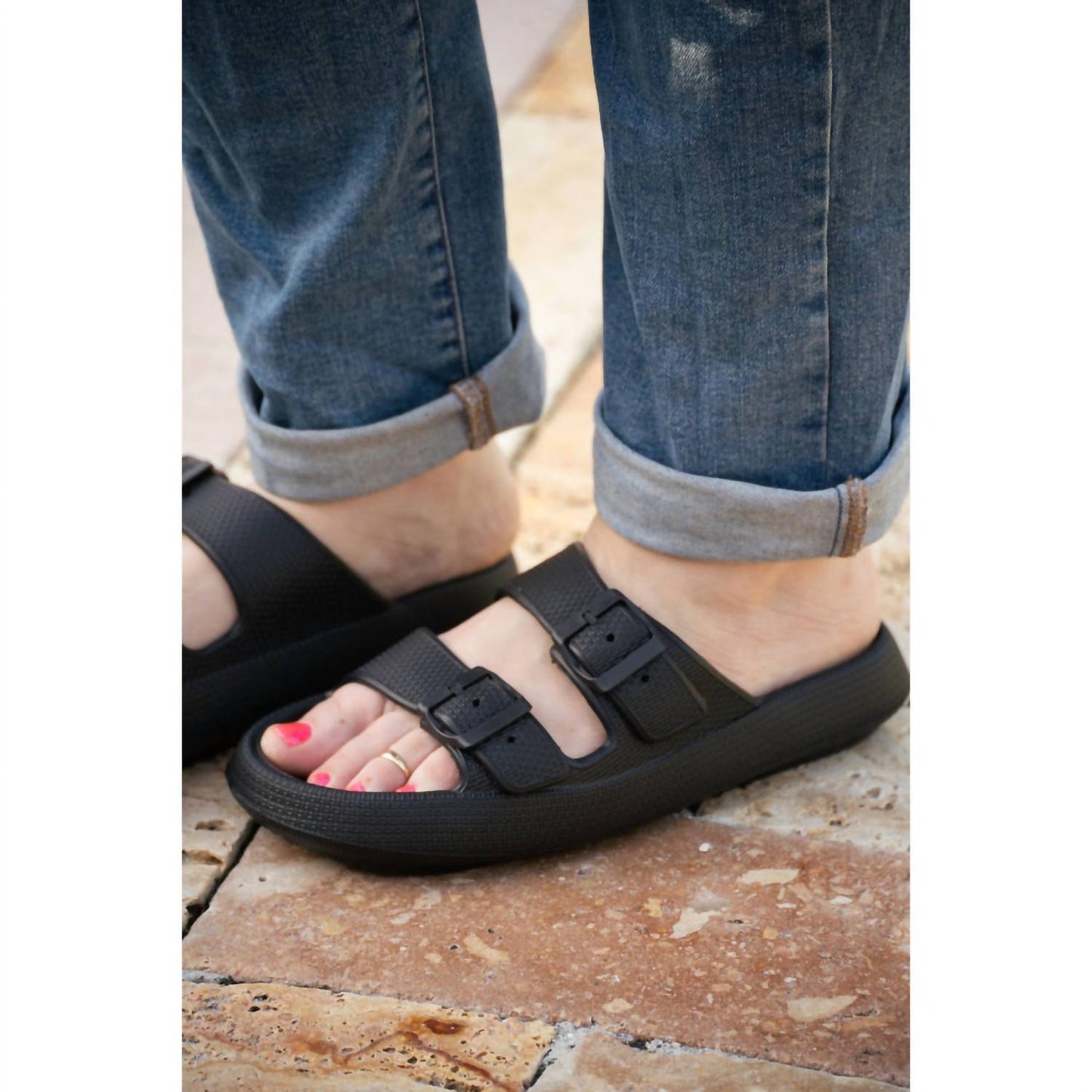 Julia Rose - Buckle Slides Sandal