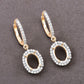 0.32 Carat Genuine White Diamond 14K Yellow Gold Semi Mount Earrings - holds 8x6mm Oval Gemstones