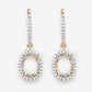 0.32 Carat Genuine White Diamond 14K Yellow Gold Semi Mount Earrings - holds 8x6mm Oval Gemstones