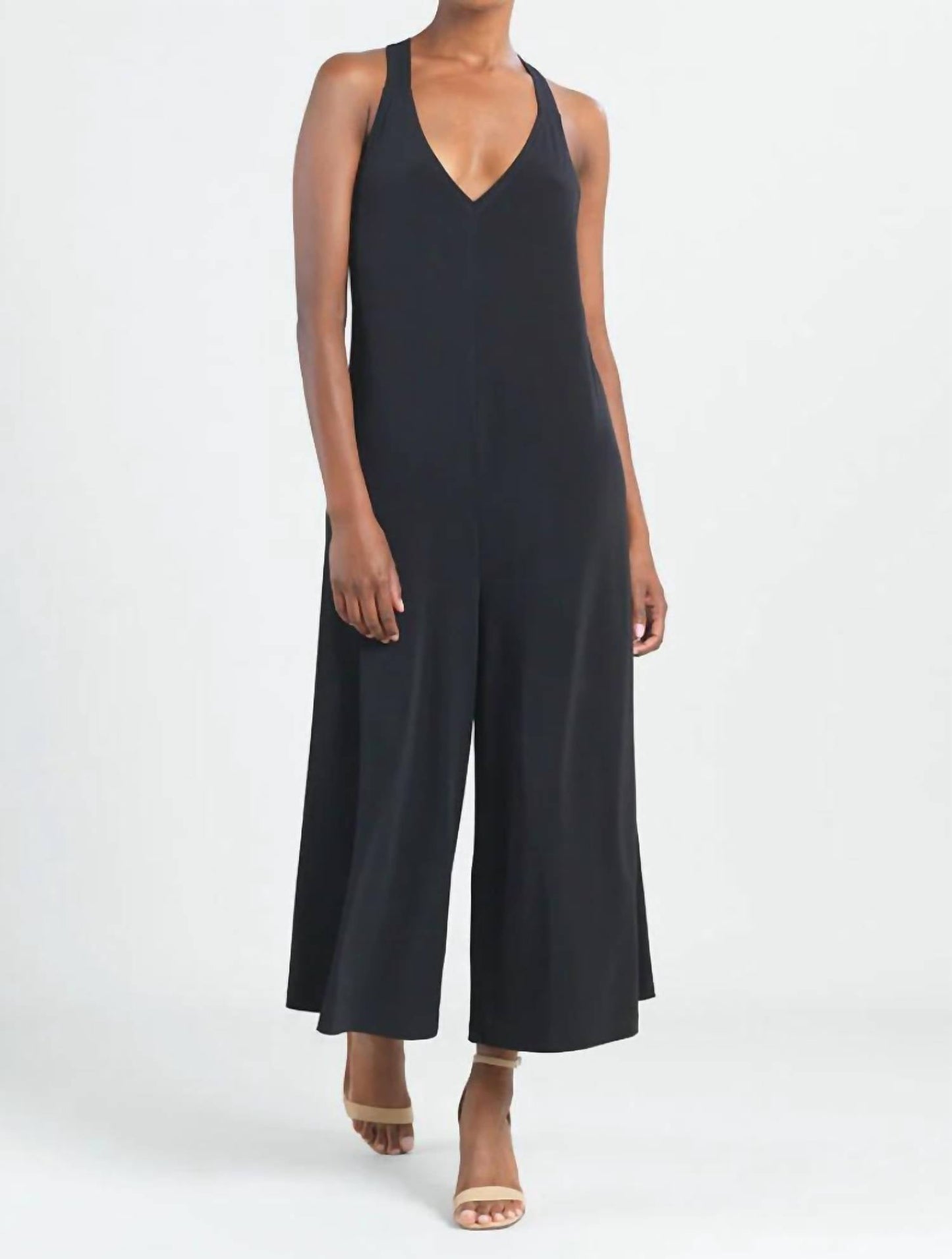 Clara Sunwoo - Cross Back Pull On Loose Flowing Soft Knit Jumpsuit