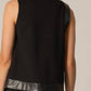 P.Cill - Faux Leather Contrast Top
