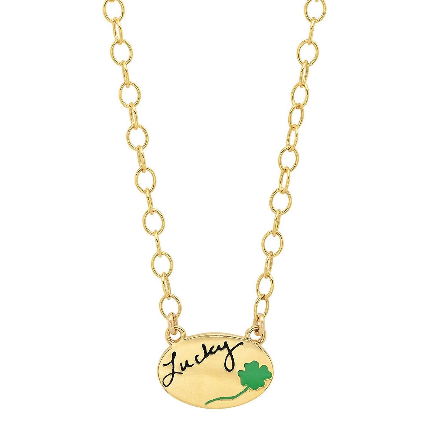 Jessica Elliot - Women's Enamel Oval Necklace - Lucky