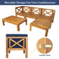 TOPMAX Outdoor 5-Piece Wood Sectional Patio Sofa Set with Blue Cushions