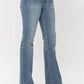 Judy Blue - Tummy Control Mid Rise Cut Hem Flare Jeans