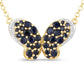 3.83 Carat Genuine Blue Sapphire and White Zircon .925 Sterling Silver Pendant