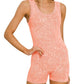 Zenana - Stone Washed Ribbed Seamless Romper