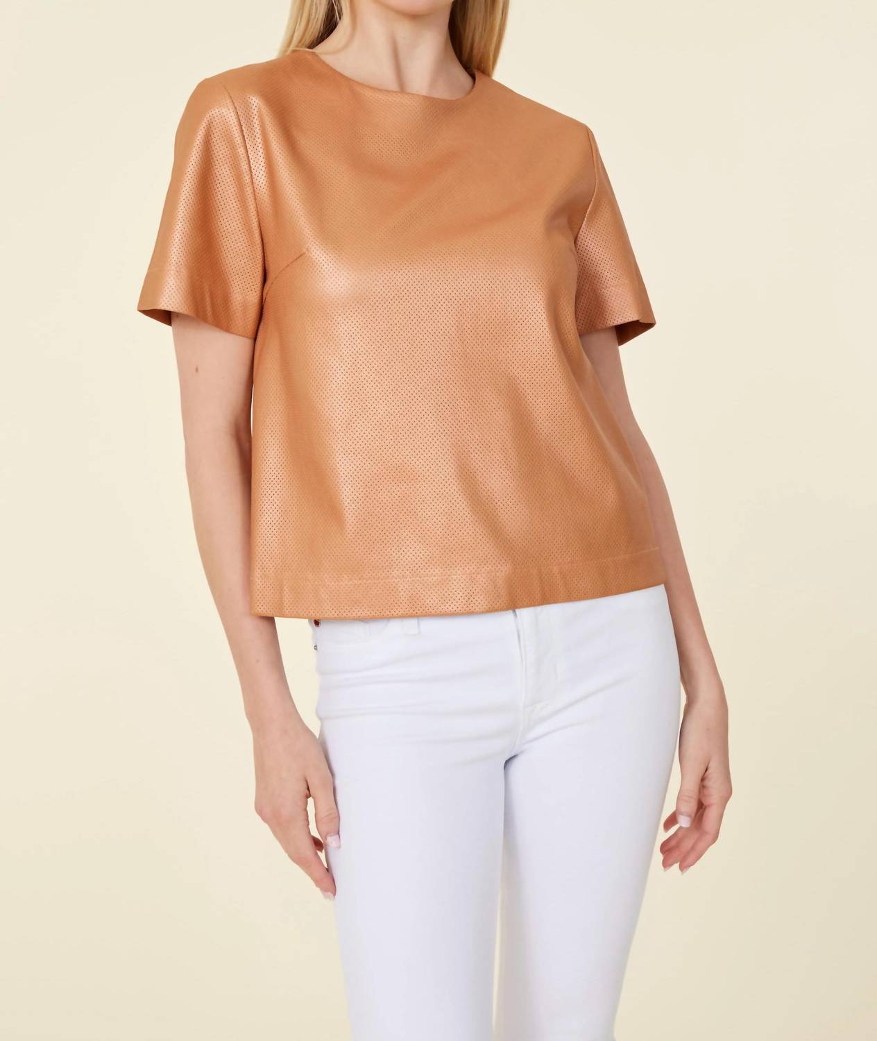 Dolce Cabo - Vegan Leather Perforated Tshirt